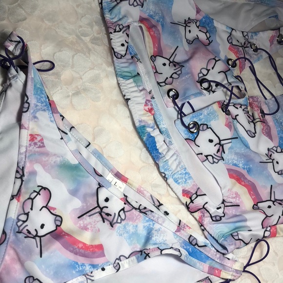Unicorn two piece bikini rave set - Picture 4 of 5
